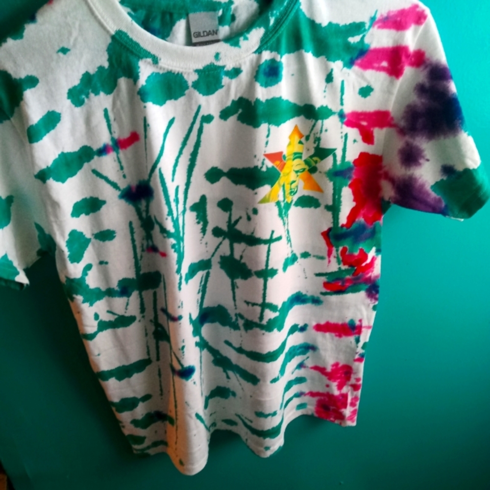 Designer shirt white cotton tye dye